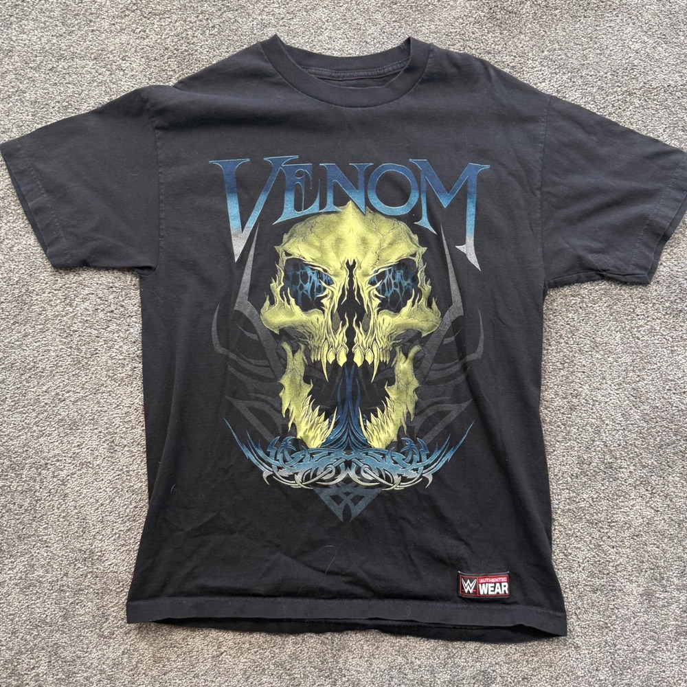 WWE Randy Orton Venom In My Veins Skull Graphic T-Shirt Black Mens Large